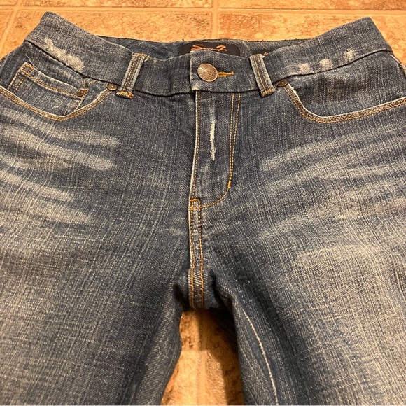 Seven7 Jeans Womens 6 Blue Bootcut Mid Rise Dark Wash Stretch Denim - Picture 5 of 16